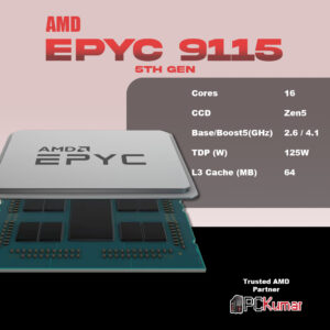 AMD EPYC™ 9115 Processor 16 Cores and 32 Threads Socket SP5 Price