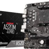 MSI A520M-A PRO MOTHERBOARD (AMD SOCKET AM4/RYZEN 3RD GEN SERIES CPU/MAX 64GB DDR4 4600MHZ MEMORY)