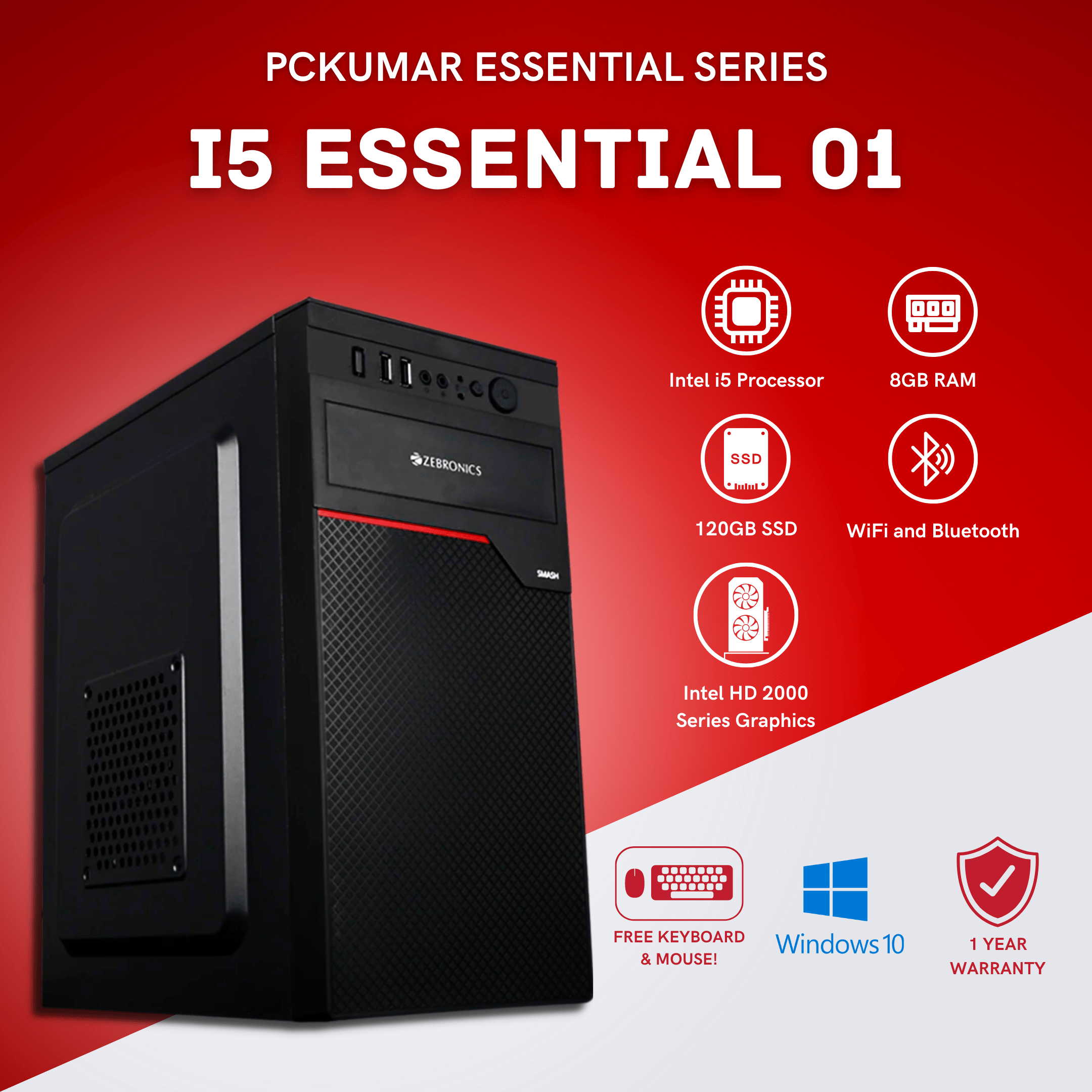 PC Kumar Essential 01 Intel i5 Basic PC for 11999/-