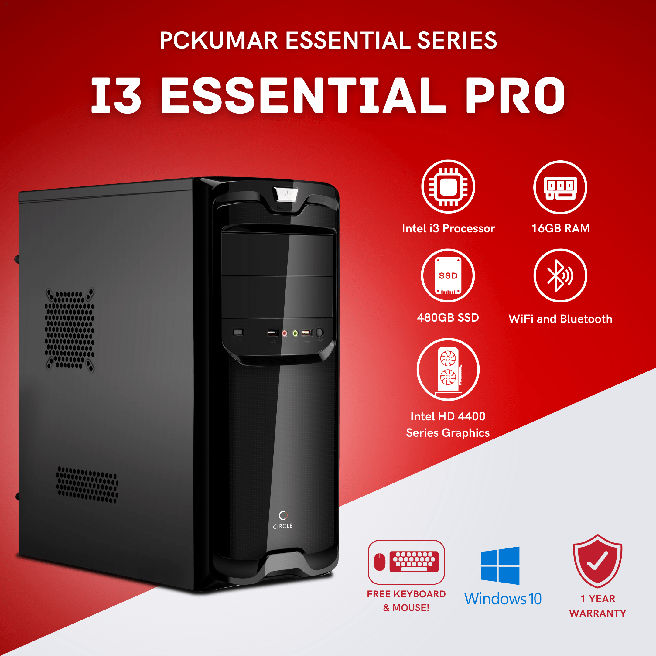 PC Kumar Essential Pro Intel i3 Basic PC for 15999/-