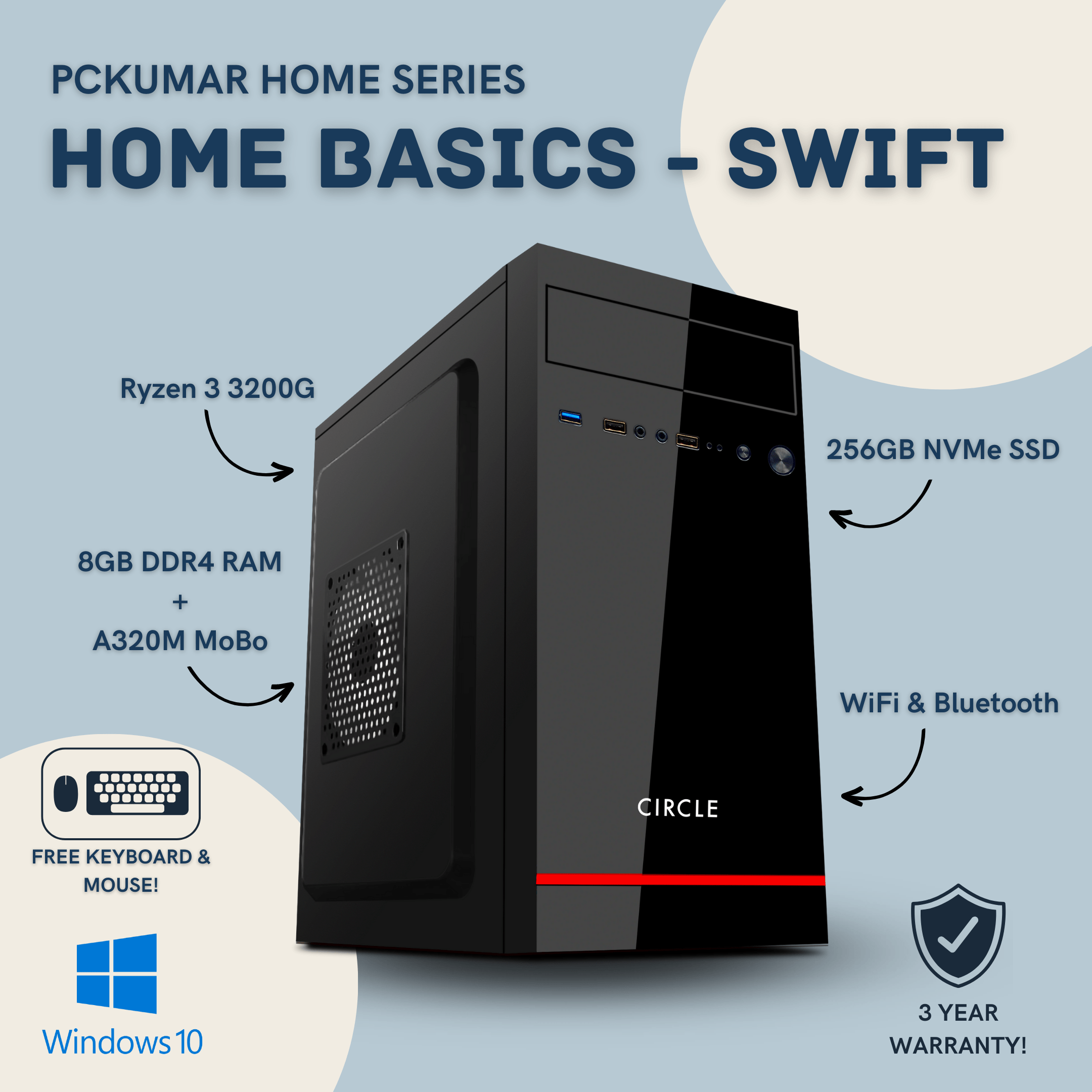 Home Basics Ryzen 3 PC for 21499/-