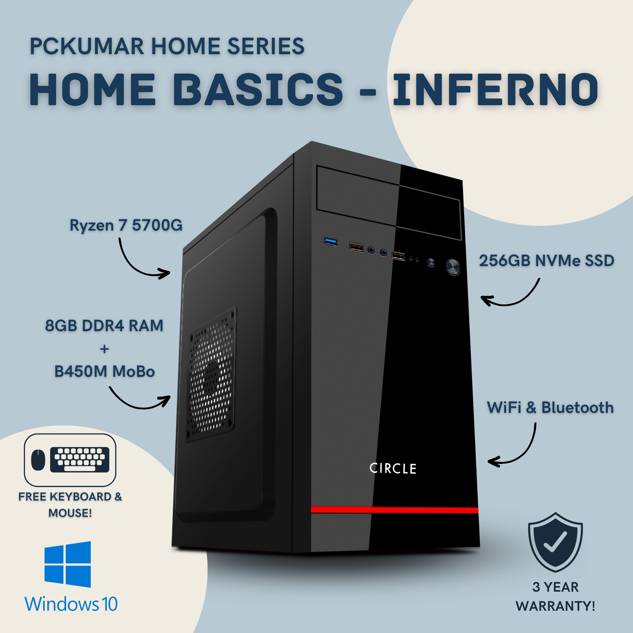 Home Basics Ryzen 7 PC for 36999/-
