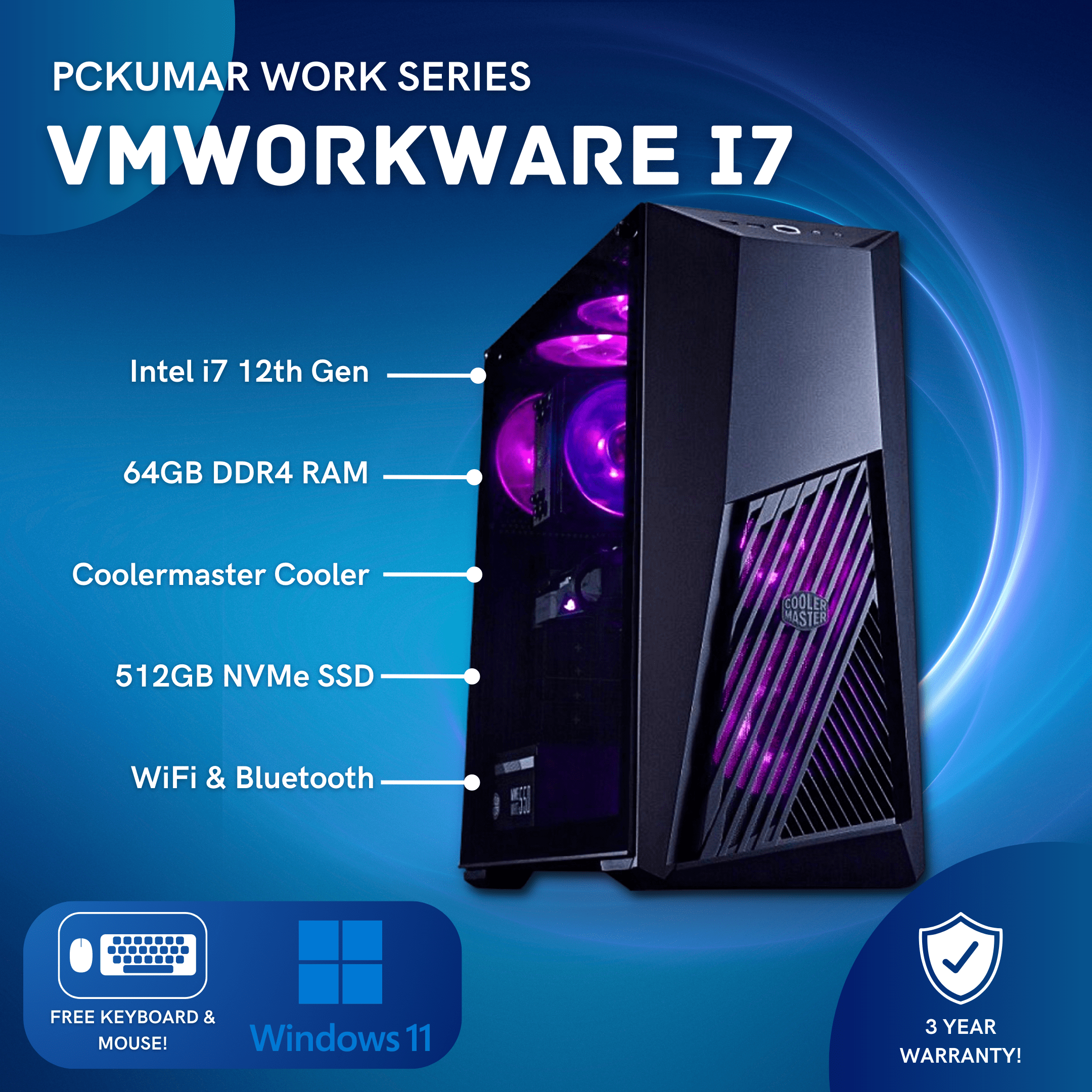 Vmworkware i7 12th Gen PC for 74999/-