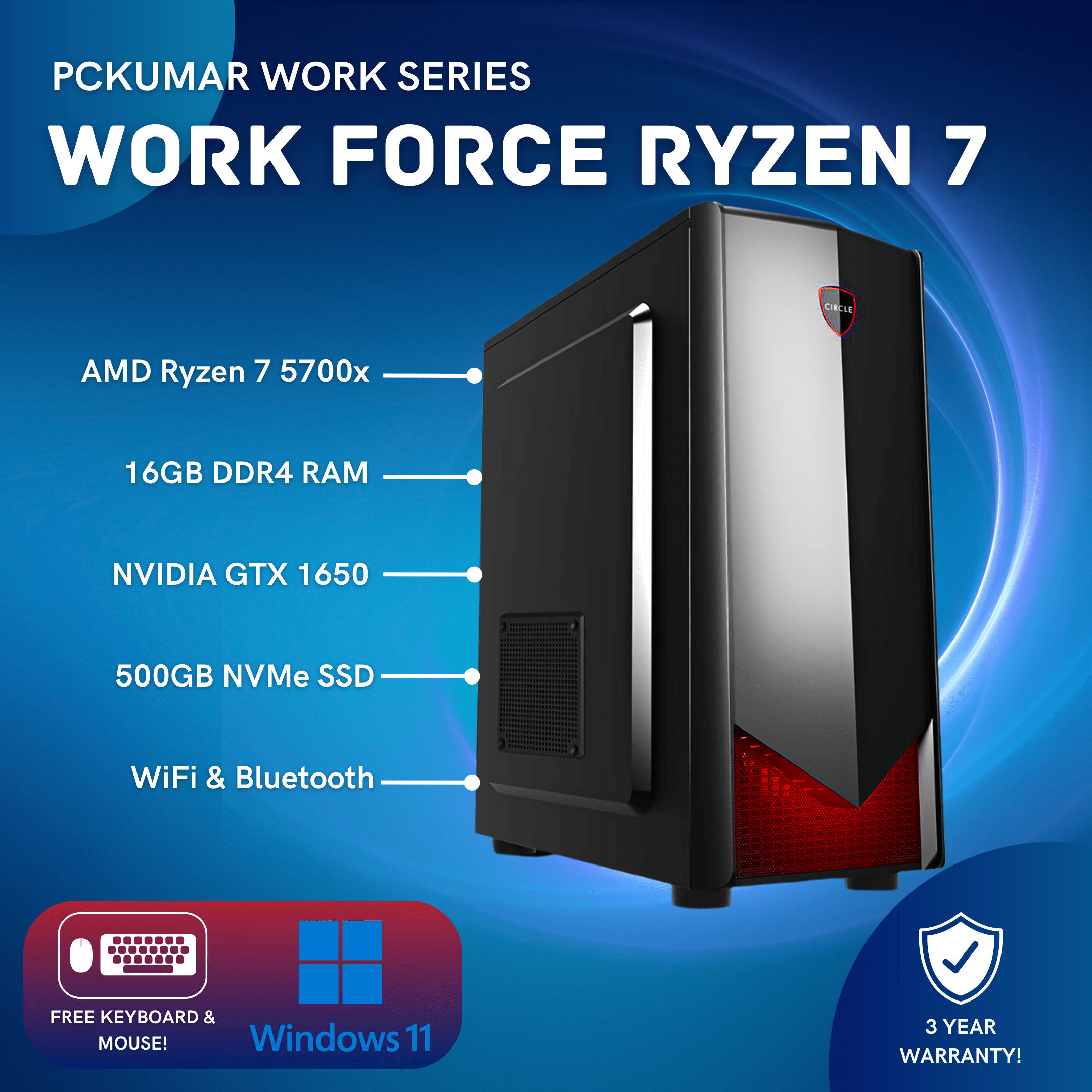 Work Force AMD Ryzen 7 PC for 58499/-