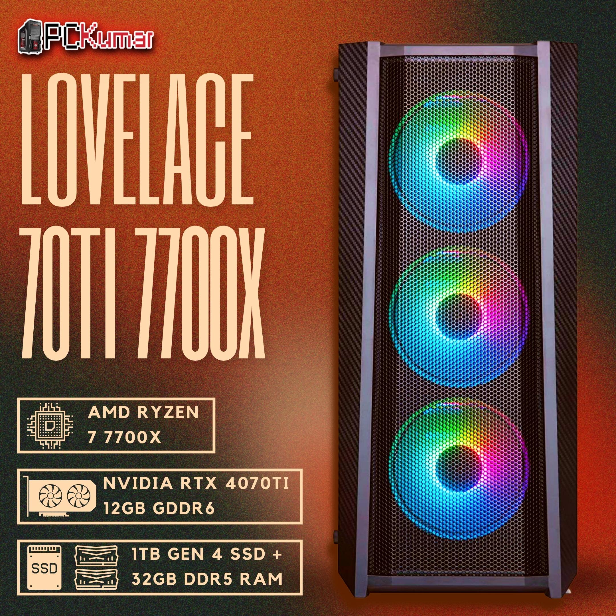 Tomahawk Gamer with AMD Ryzen 7 7700X + RTX 4070TI 12GB