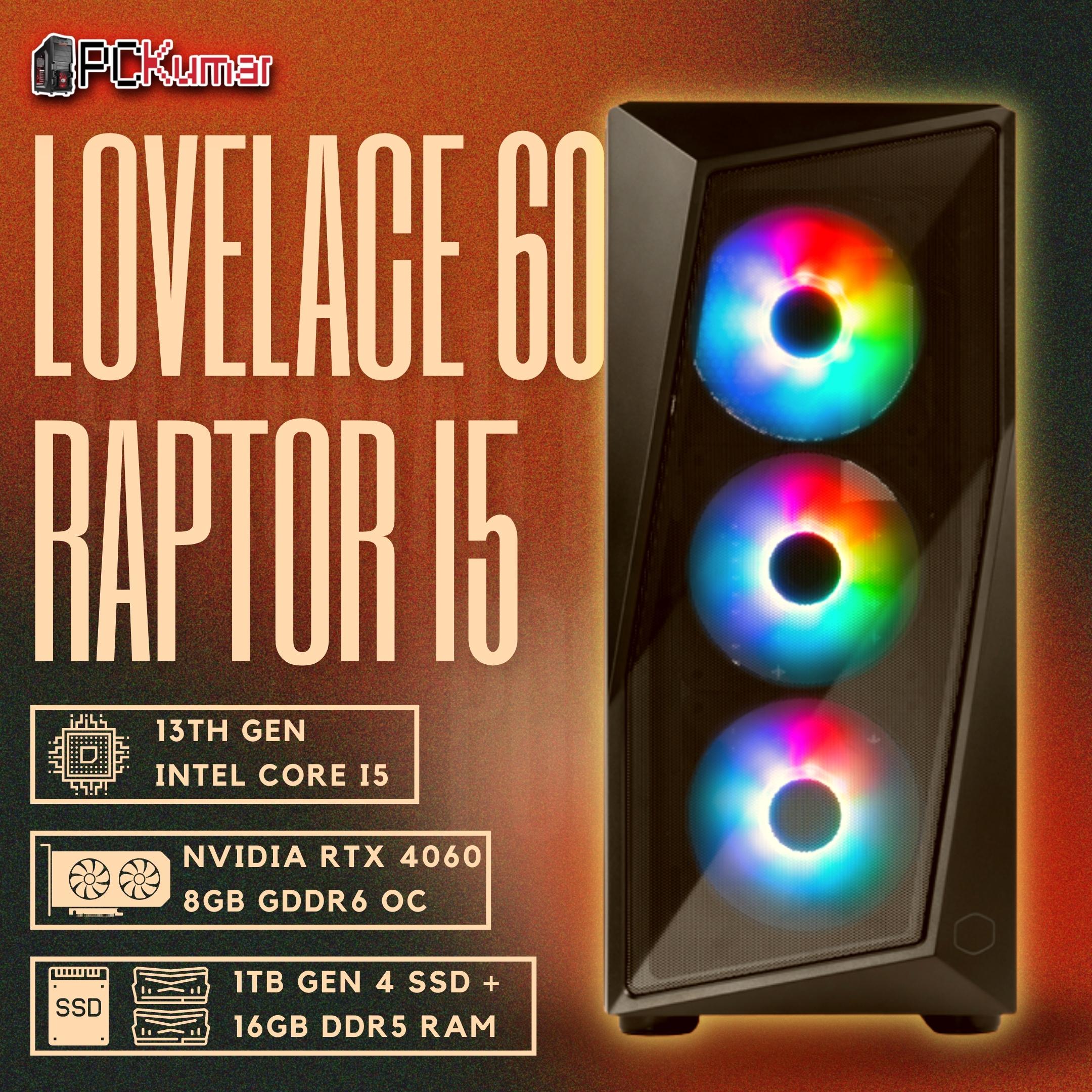 Lovelace Raptor Gamer with Intel i5 13400F + 4060 8GB