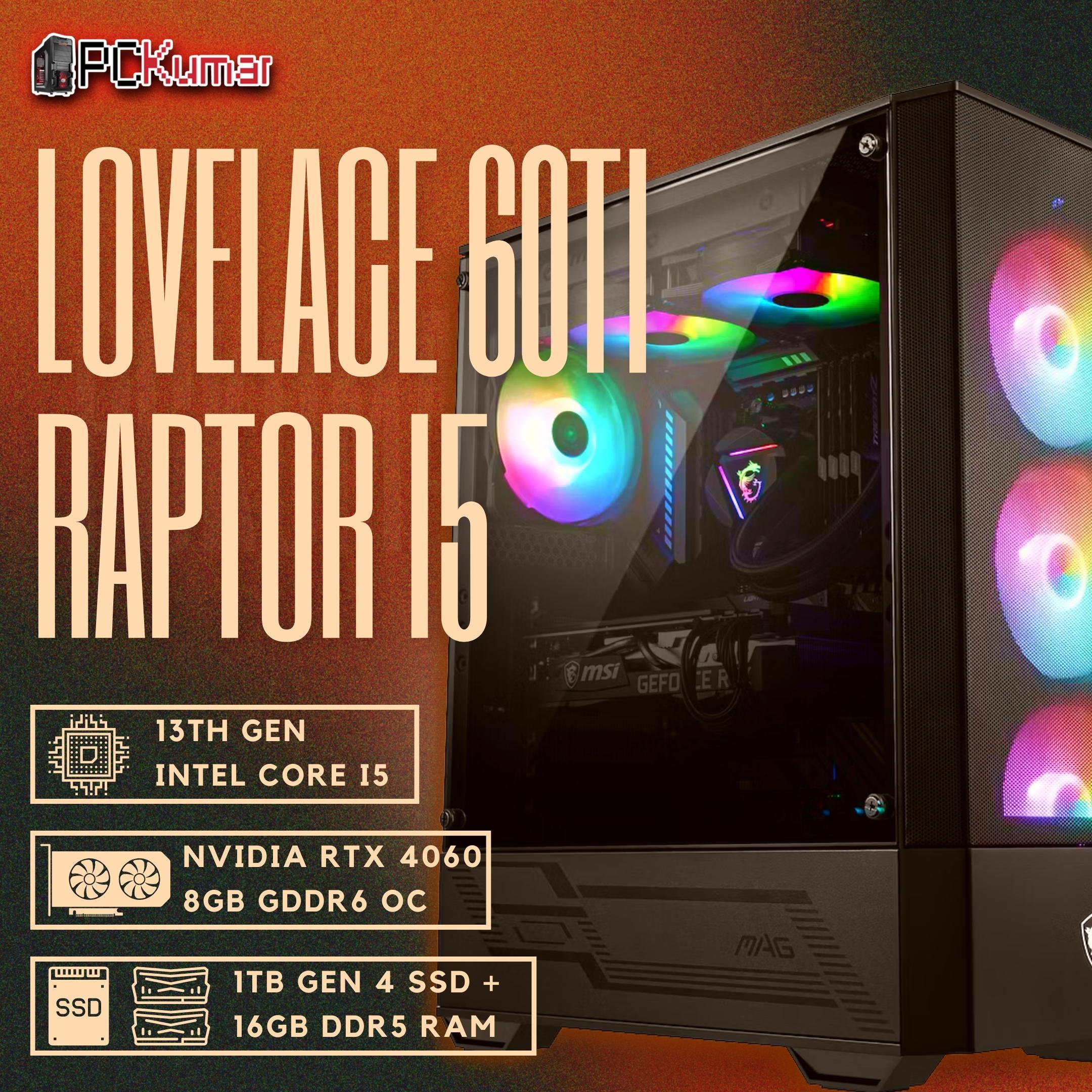 Lovelace Raptor Gamer with Intel i5 13400F + 4060Ti 8GB