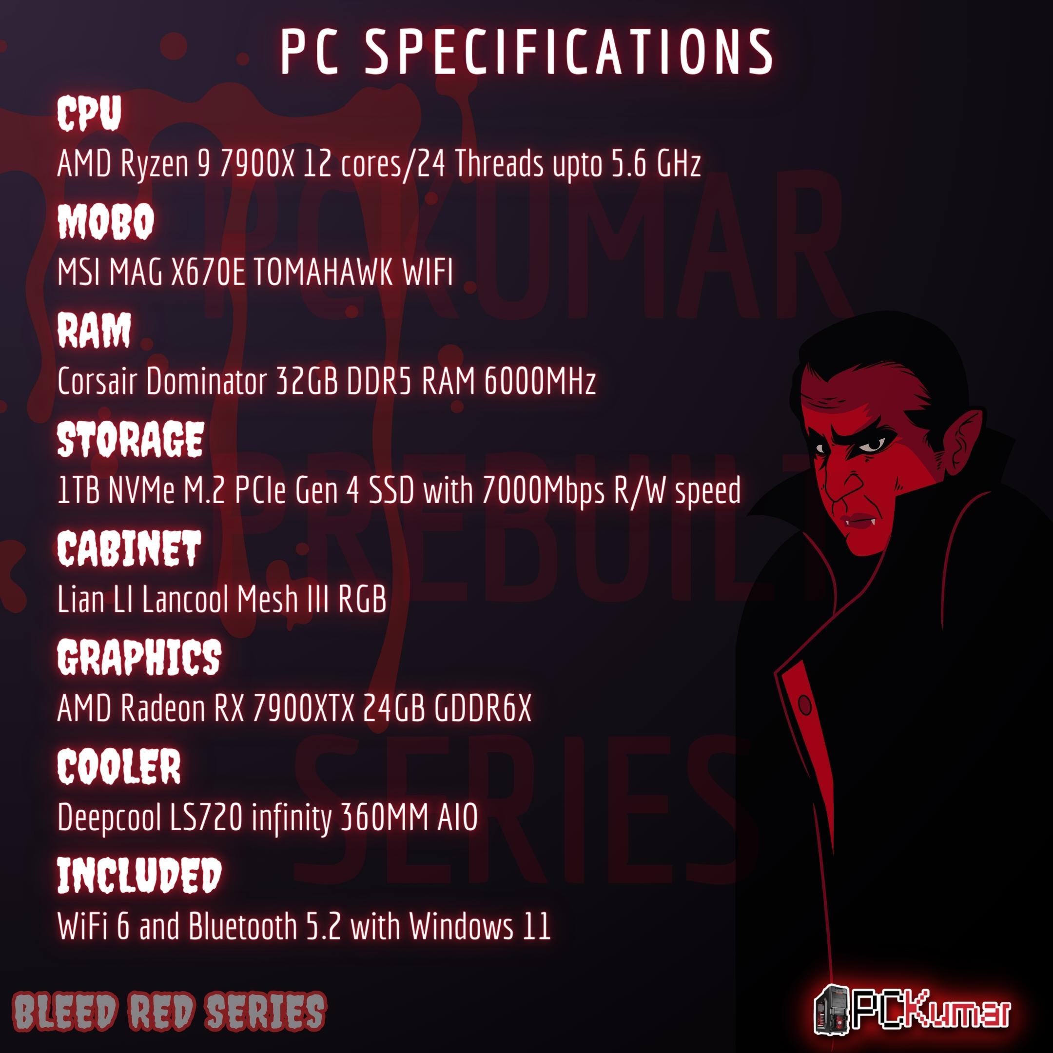 Bloody Red Gamer with AMD Ryzen 7 5700 + RX 6500XT