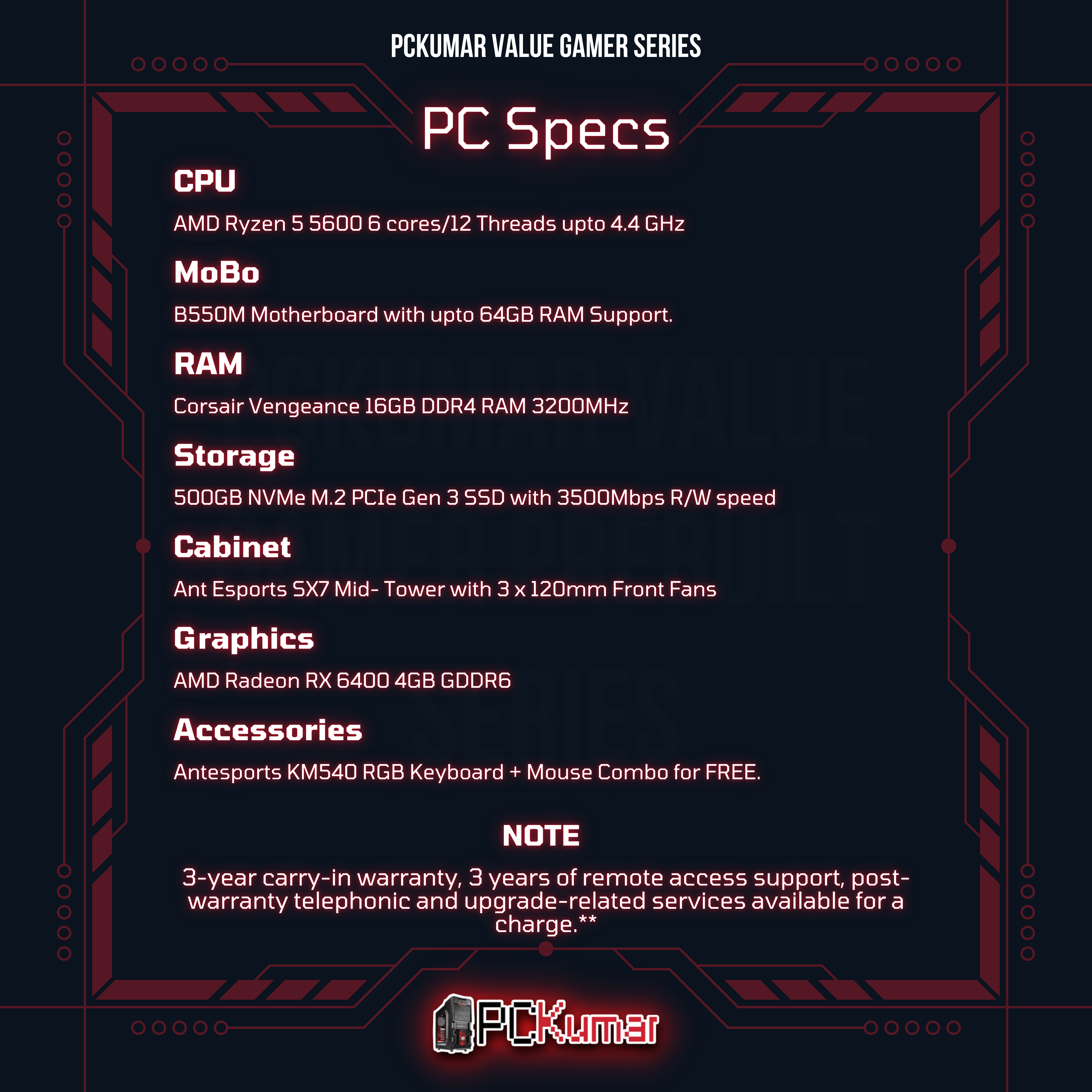Value Gamer with AMD Ryzen 5 5600 + RX 6400