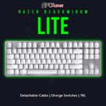 Razer BlackWidow Lite – Silent Mechanical Gaming Keyboard - Mercury - US Layout FRML (Orange Switch)
