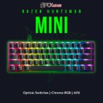 Razer Huntsman Mini - Mercury Edition - 60% Optical Gaming Keyboard (Clicky Purple Switch) - FRML Packaging