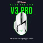 Razer Basilisk V3 Pro White Edition - Ergonomic Wireless Gaming Mouse - AP Packaging