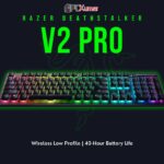 Razer DeathStalker V2 Pro - Wireless Low Profile Optical Gaming Keyboard (Clicky Purple Switch) - US Layout - FRML
