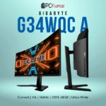 Gigabyte G34WQC A Curved/ VA / 144Hz / 120% sRGB/ Ultra-Wide/ 1ms MPRT/ 1500R/ HDR400 /Free Sync Premium/ Non-Glare Display/ Speakers (2Wx 2)/Height Adjustment