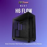 NZXT Chassis H6 Flow (2023) Compact Dual-chamber ATX Case w/o Psu - All Black-CC-H61FB-01