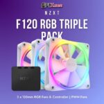 NZXT F120RGB - 120mm RGB Liquid Cooler heatsink Fans - Triple (White) RF-R12TF-W1