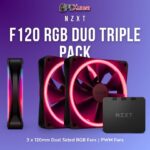 NZXT F120RGB Duo - 120mm Dual-sided RGB Fan - Triple Pack (Black) w/RGB Controller- RF-D12TF-B1