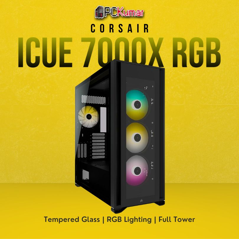 Corsair iCUE 7000X RGB Tempered Glass Full Tower Smart Case, Black