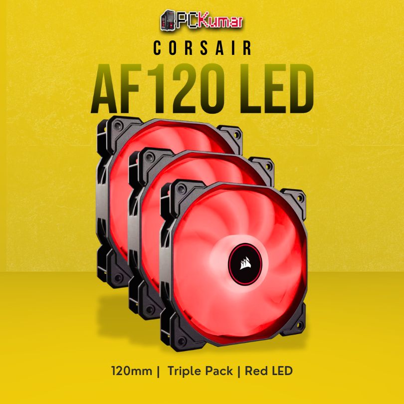CORSAIR AF120 LED Low Noise Cooling Fan, Triple Pack - Red