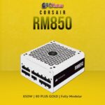 Corsair RM Series (2021), White, RM850, 850 Watt, 80 PLUS GOLD Certified, Fully Modular Power Supply, IN Version
