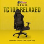 CORSAIR TC100 RELAXED - Leatherette Gaming Chair, Black/Black