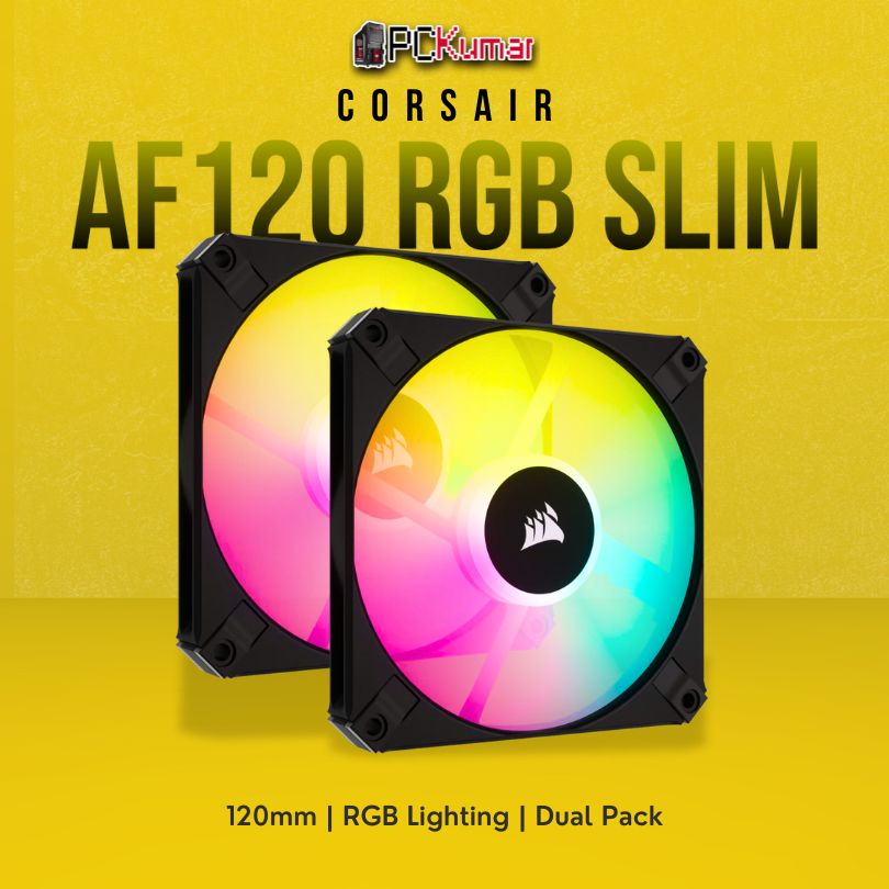 Corsair Fan iCUE AF120 RGB SLIM 120mm — Black Twin Pack- CO-9050163-WW