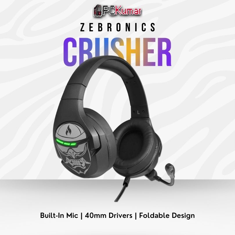 H-ZEBRONICS HEADPHONE WITH MIC (CRUSHER BLACK)