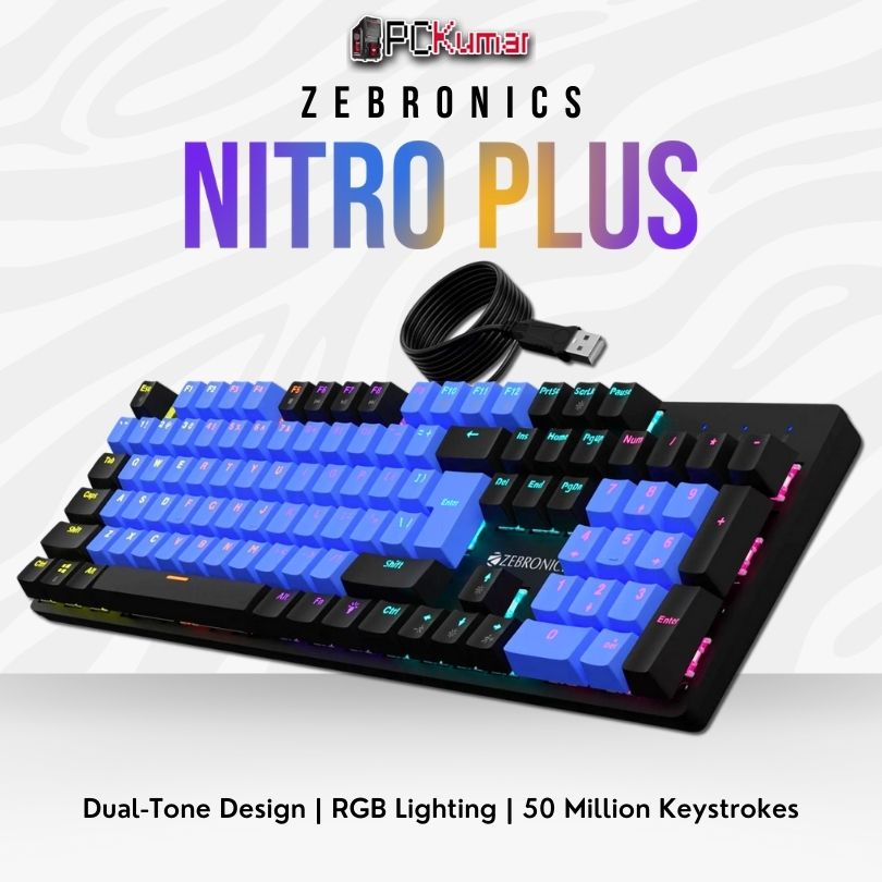 KB-ZEB K4001M MECHANICAL USB WIRED KEYBOARD (NITRO PLUS BLUE PLUS BLACK) - BROWN SWITCH