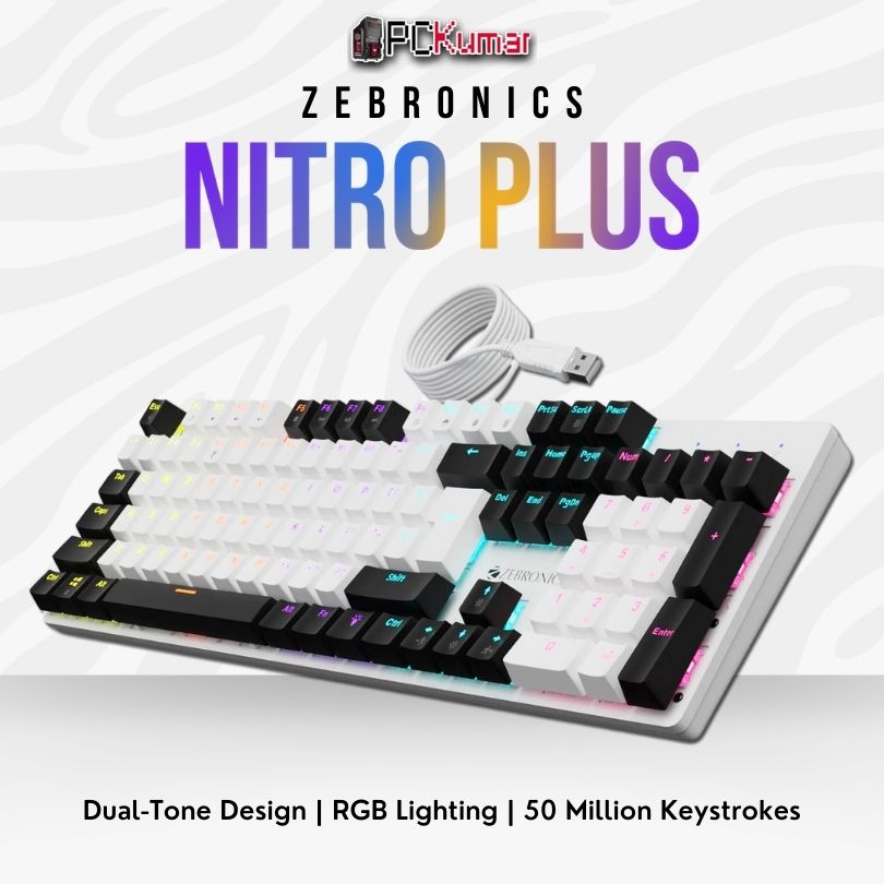 KB-ZEB K4001M MECHANICAL USB WIRED KEYBOARD (NITRO PLUS WHITE PLUS BLACK) - BROWN SWITCH