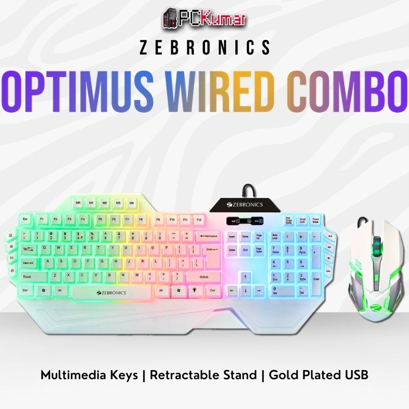 KB-ZEB KMC2 USB MULTIMEDIA KEYBOARD AND MOUSE COMBO (OPTIMUS WHITE)