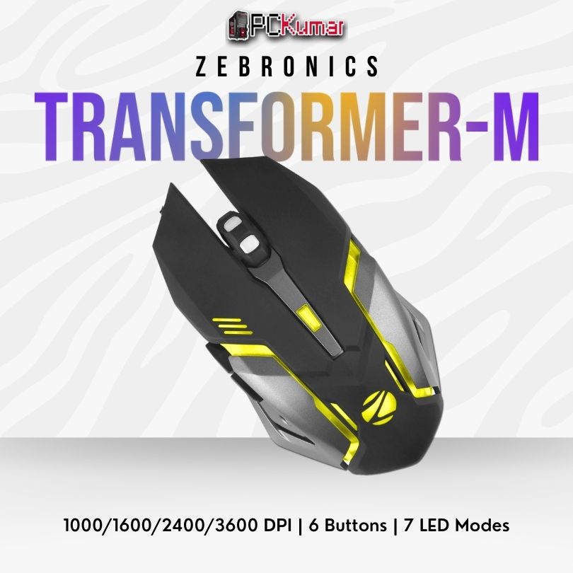 MS-ZEBRONICS OPTICAL USB GAMING MOUSE (TRANSFORMER-M BLACK)