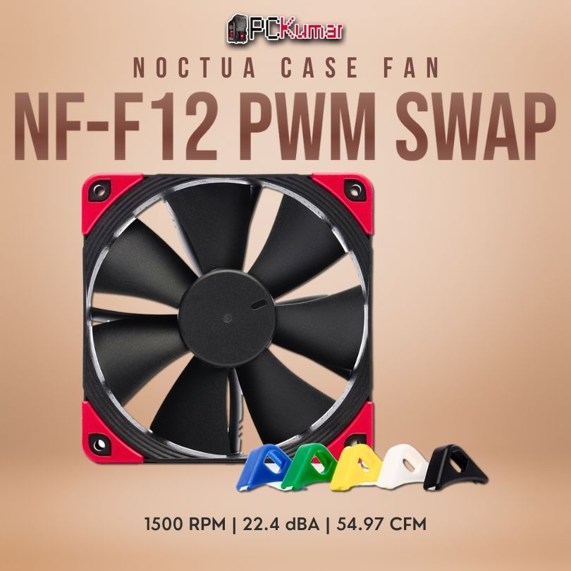 Noctua NF-F12 PWM Chromax Black Swap 120mm 1500RPM ,w/Anti-Vibration Pads