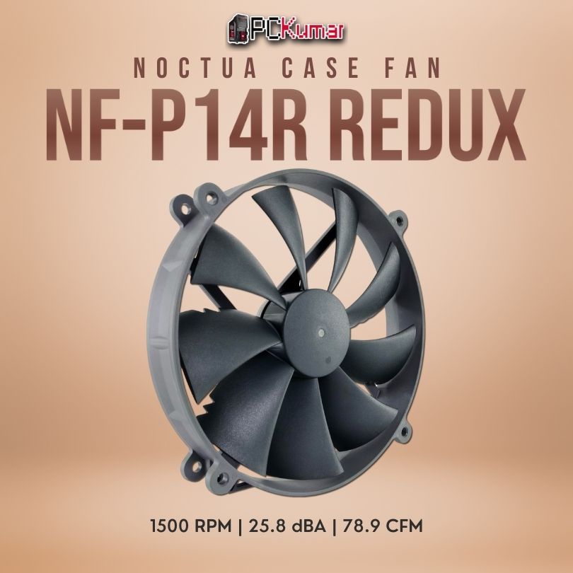 Noctua NF-P14r redux-1500 PWM, High Performance Cooling Fan, 4-Pin, 1500 RPM (140mm Grey)