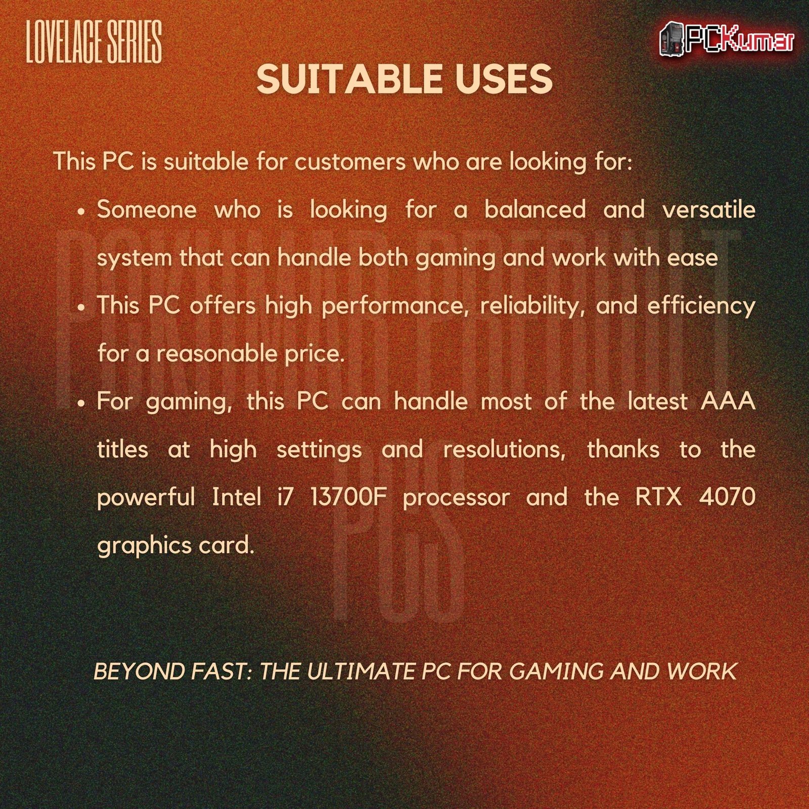 Tomahawk Gamer with Intel 13700F + 4070TI 12GB