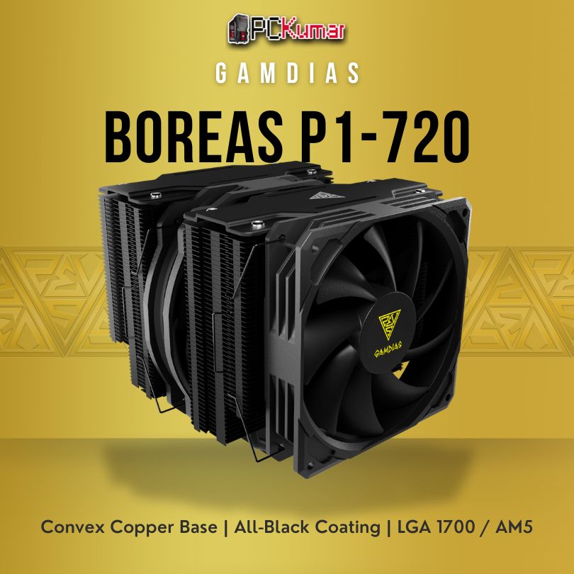GAMDIAS BOREAS P1-720 BLACK AIR COOLER