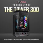 Thermaltake Toughpower The Tower 300/Black/Win/SPCC/Tempered Glass*3/CT140 Fan*2/Color Box
