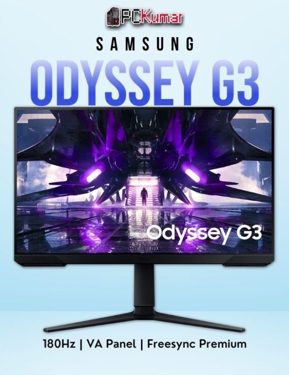 Samsung Odyssey G3 LS24DG300EWXXL 24-inch FHD 144Hz VA gaming monitor with tilt-adjustable stand