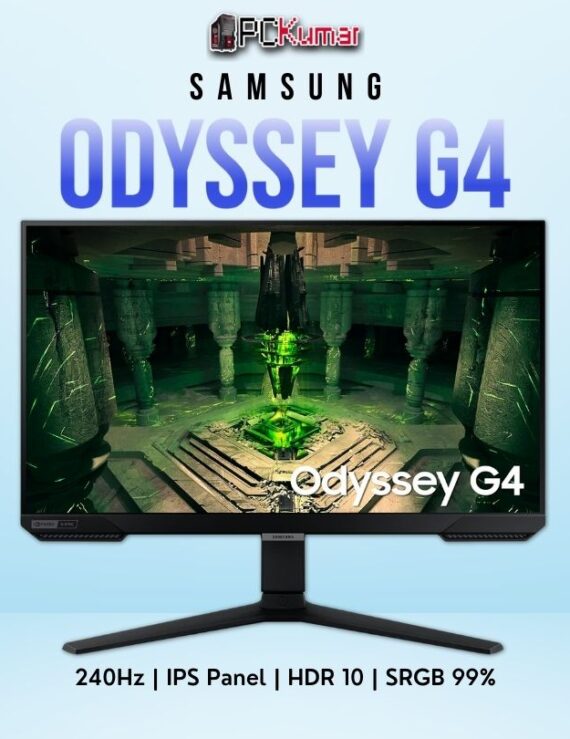 Samsung Odyssey G4 25BG402 Gaming Monitor, 25-Inch Full HD IPS display, 240Hz refresh rate, 1ms response time, ergonomic stand.