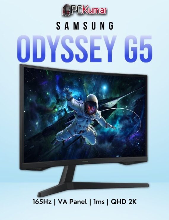 Samsung Odyssey G5 32CG55 32-inch QHD 165Hz VA curved gaming monitor with vibrant HDR10 visuals
