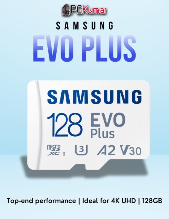 SAMSUNG EVO+ 128GB MicroSD card with high-speed performance and dependable durability