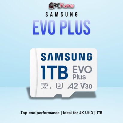 SAMSUNG EVO+ 1TB MicroSD card with high-capacity storage and Class 10 speeds for professional use.