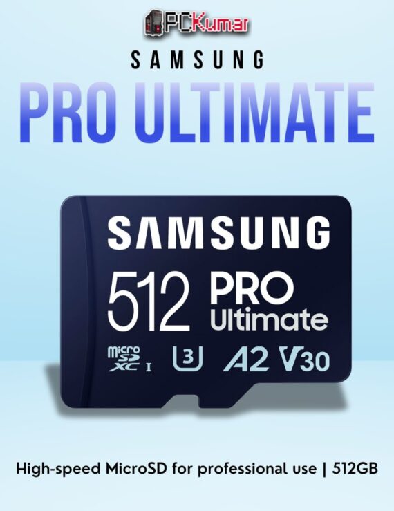 SAMSUNG PRO Ultimate MicroSD 512GB with UHS-I technology, ideal for 4K UHD video and large storage needs.