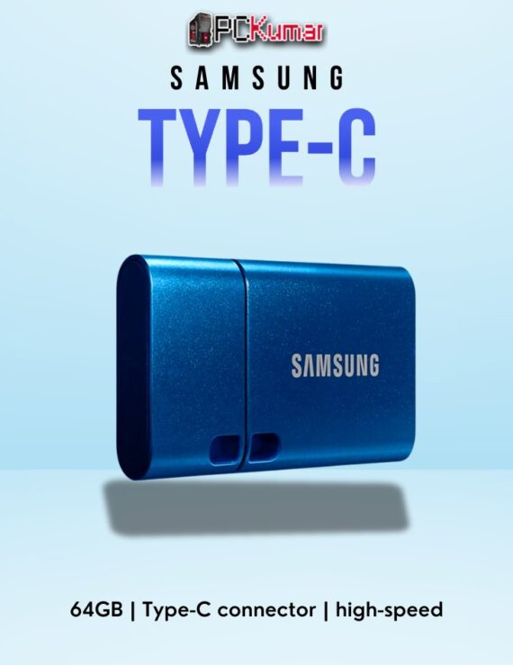 SAMSUNG Type-C Flash Drive 64GB with a silver compact design, offering reliable performance and USB 3.1 speeds.