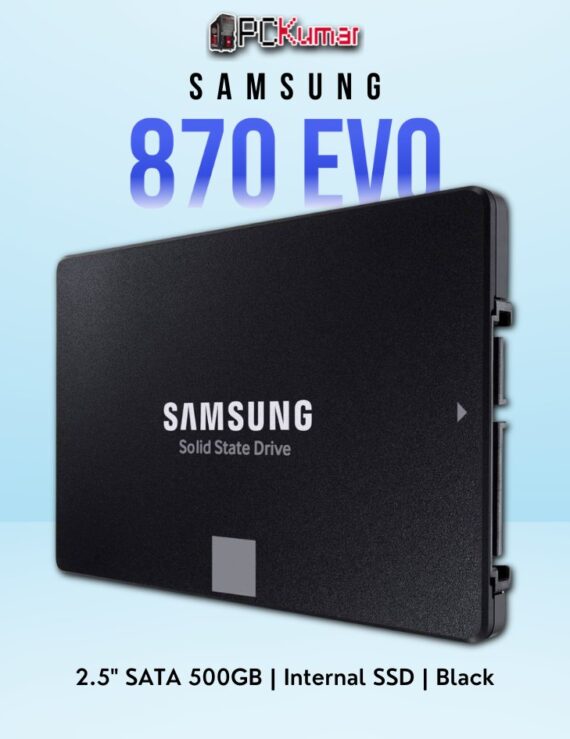 SAMSUNG 870 EVO SSD 500GB featuring SATA interface and reliable V-NAND technology for everyday storage.