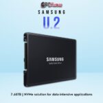 SAMSUNG NVMe U.2 SSD 7.68TB with high-speed NVMe performance and enterprise-grade durability.