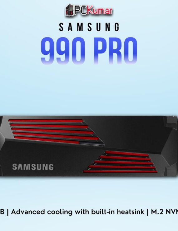 SAMSUNG 990 PRO SSD 2TB with PCIe 4.0 speeds, integrated heatsink, and cutting-edge performance.