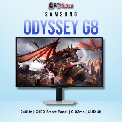 Samsung Odyssey OLED G8 32DG800, 32-inch UHD 240Hz OLED gaming monitor with HDR10+, Smart Hub, and ultra-thin design