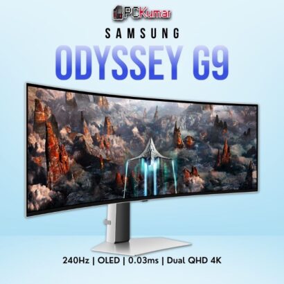 Samsung Odyssey OLED G9 49CG930 49-inch Dual QHD 240Hz OLED ultra-wide curved gaming monitor.
