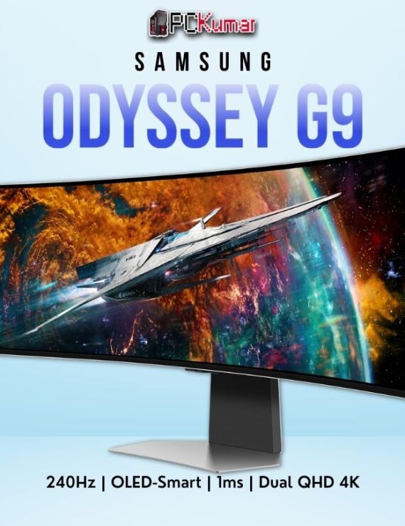 Samsung Odyssey OLED G9 49CG950 49-inch Dual QHD 240Hz OLED Smart gaming monitor with HDR400.