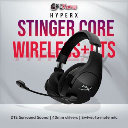 HyperX Stinger Core Wireless DTS gaming headset with DTS Headphone:X and long battery life.